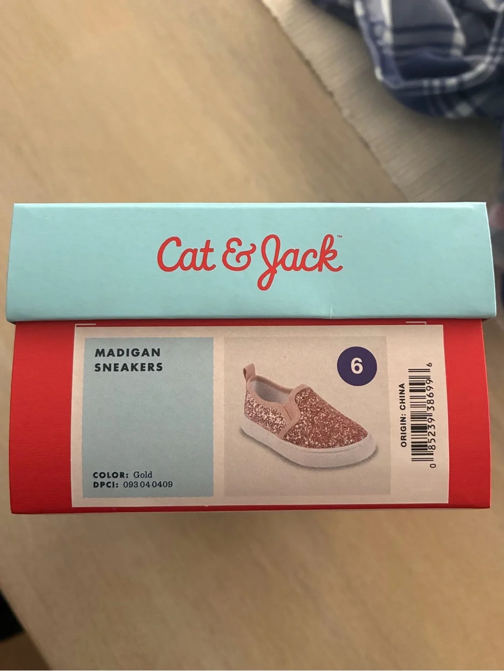 Cat & Jack Madigan Glitter Slip-On Sneakers - sz 6